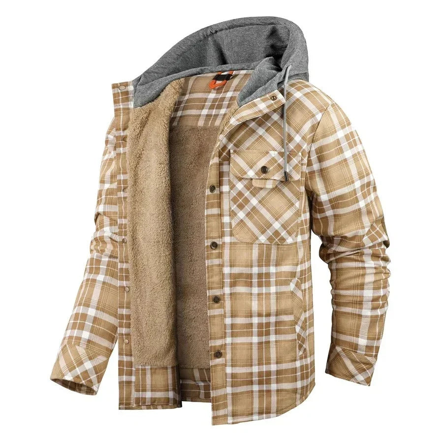 Castell | Chaqueta Ligera de Cuadros con Capucha